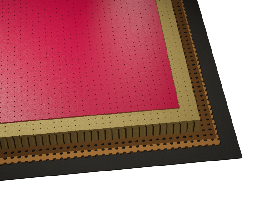 Nanolite 1,0 – 6,0 G: Schichten gestaffelt, Detail der Ecke