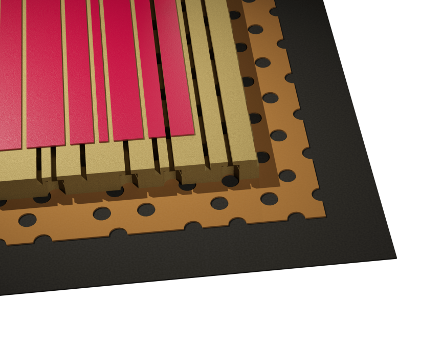 Schlitzplatte Vari-3 BV: Schichten gestaffelt, Detail der Ecke