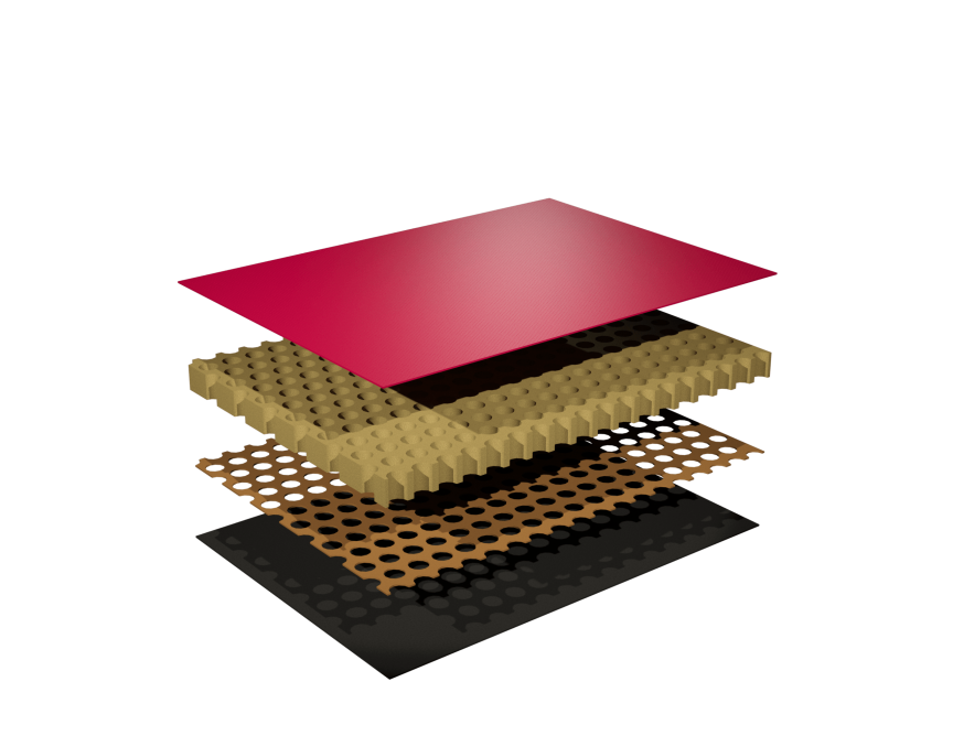 Nanolite 0,5 – 2,0 D: Schichtaufbau in Explosionsdarstellung